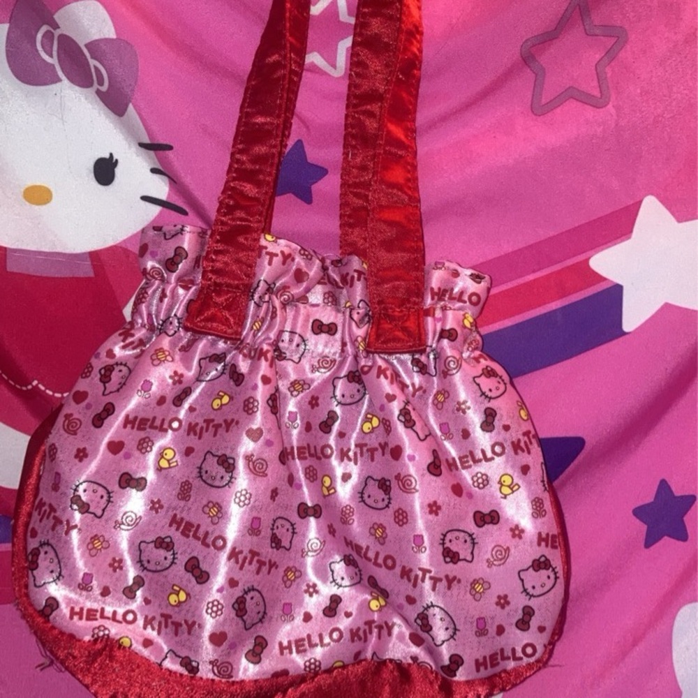 Shiny pink hello kitty kid purse